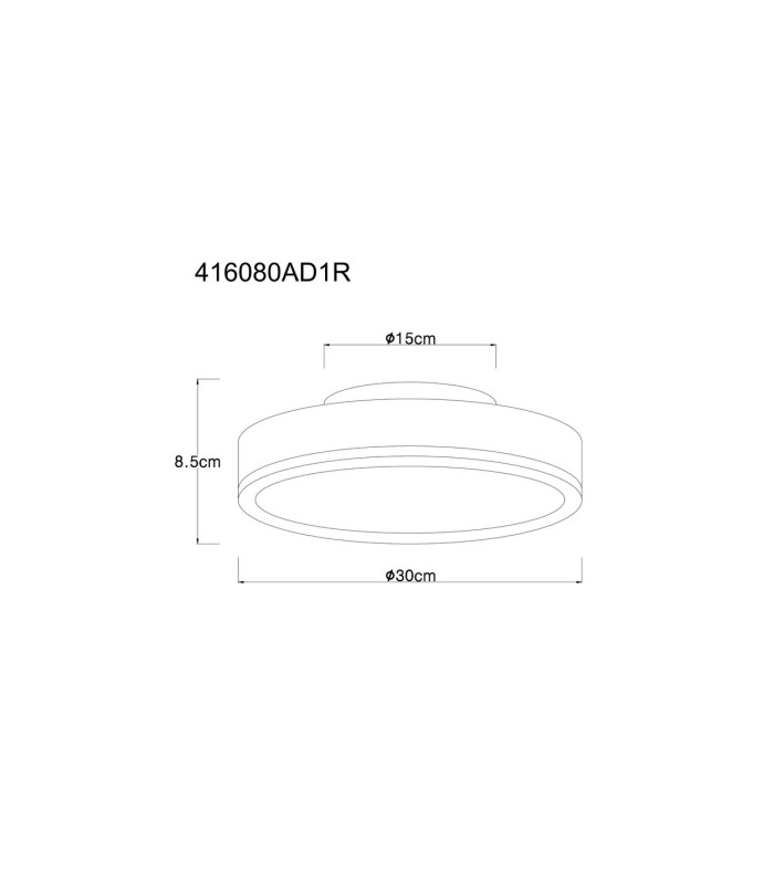 Doro 30cm Flush Ceiling Light Silver Colored LED 3000K-6