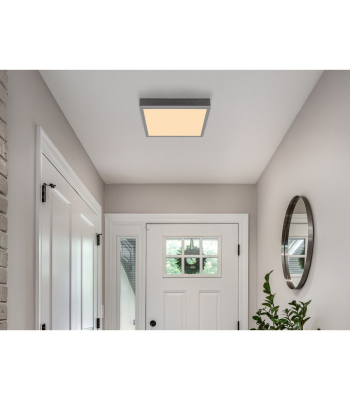 Doro 30cm Flush Ceiling Light Silver Colored LED 3000K-6