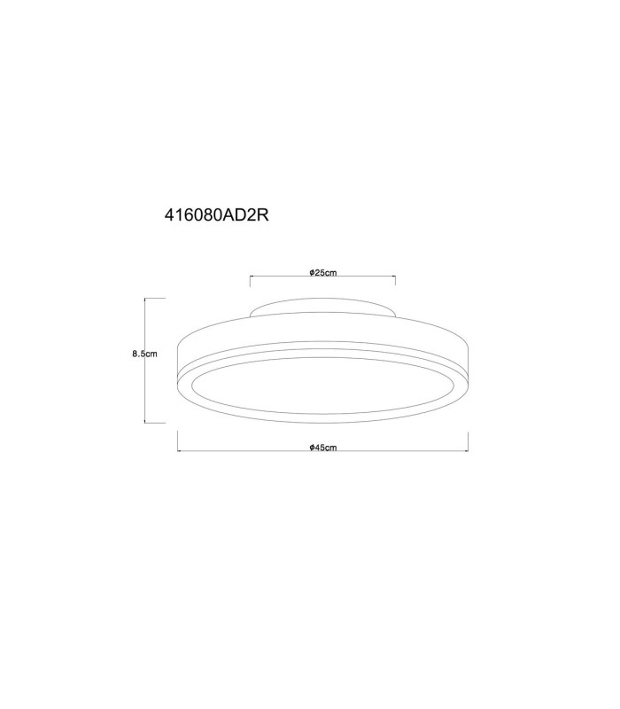 Doro 45cm Flush Ceiling Light Silver Colored LED 3000K-7
