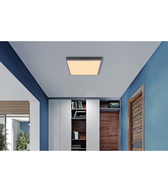 Doro 45cm Flush Ceiling Light Silver Colored LED 3000K-6