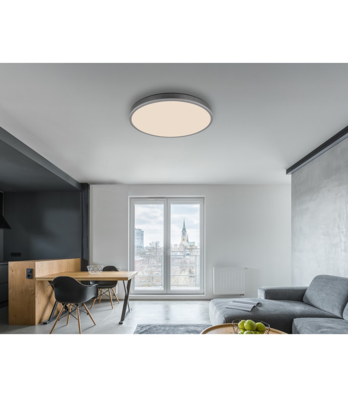 Doro 60cm Flush Ceiling Light Silver Colored LED Dimmable 2700-6500K Remote Control Timer-8