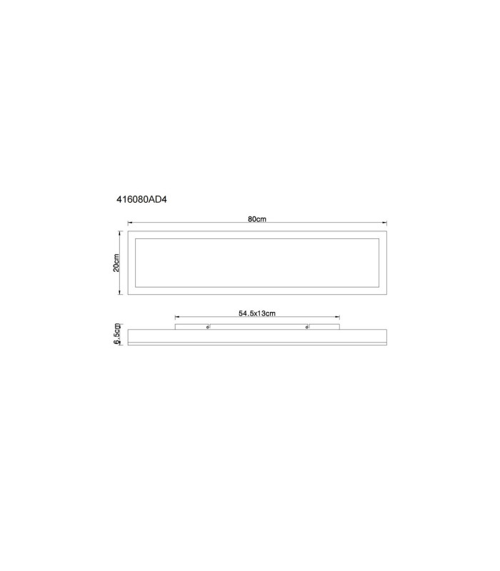 Doro 80x20cm Flush Ceiling Light Silver Colored LED 3000K-6