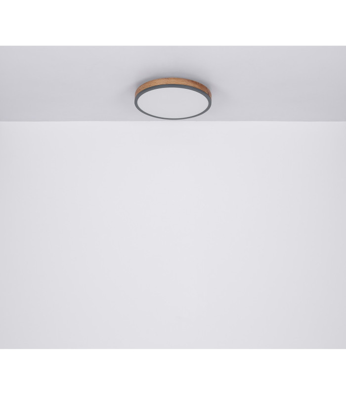 Doro 30cm Flush Ceiling Light Graphite LED 3000K-7