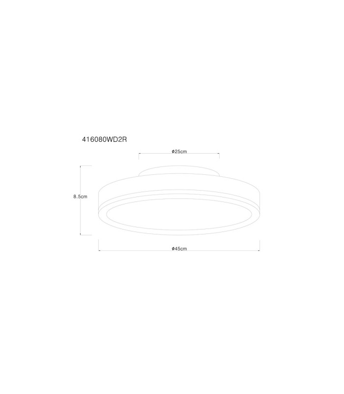 Doro 45cm Flush Ceiling Light Graphite LED 3000K-9