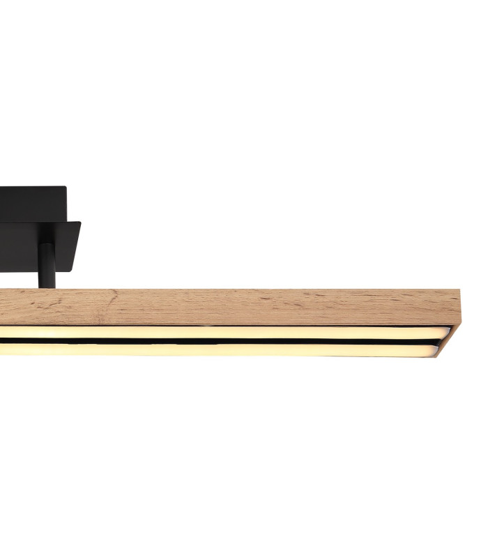 Doro 81.5cm Integrated LED Semi Flush Ceiling Light Matt Black LED 3000K-4