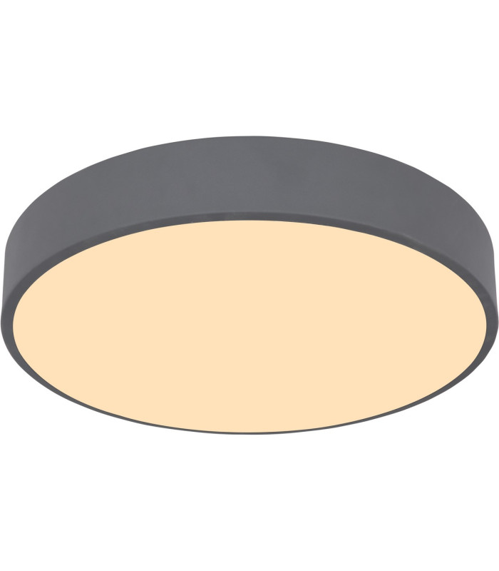 Tartarus Flush Ceiling Light Graphite LED Dimmable 3000K Remote Control