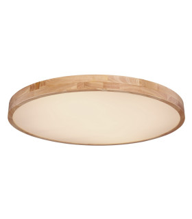 Rainer Flush Ceiling Light Wood Look LED Dimmable 3000-6000K Remote Control-1