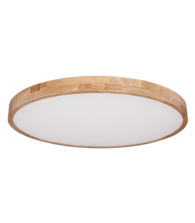 Rainer Flush Ceiling Light Wood Look LED Dimmable 3000-6000K Remote Control-2