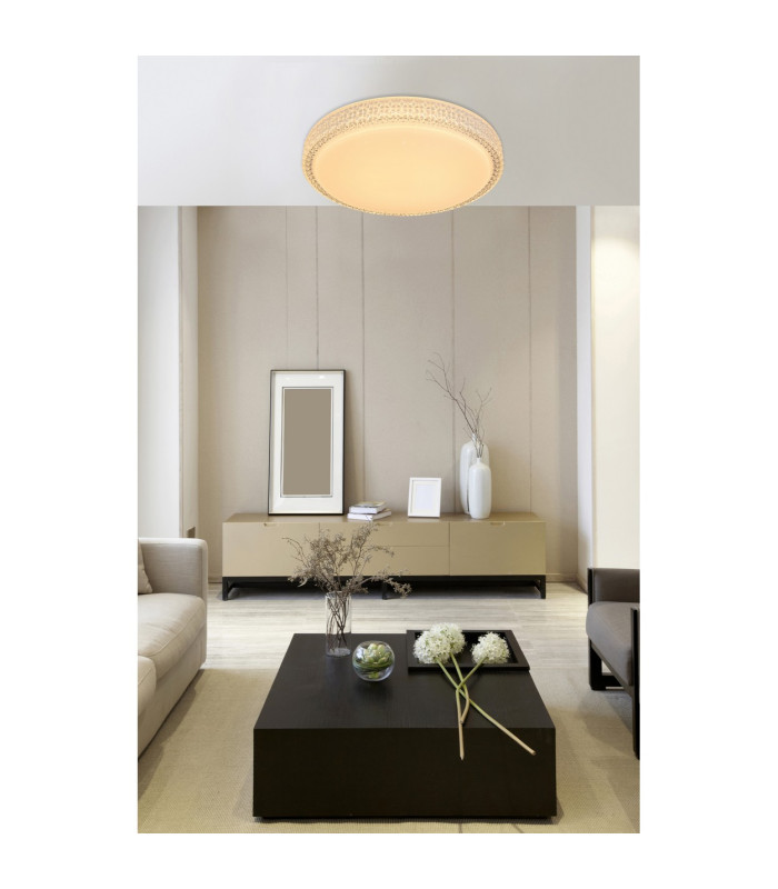 Ovi Decorative Flush Ceiling Light White LED 2700-6500K-8