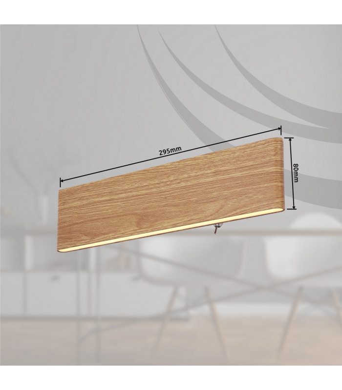 Siegfried 30cm Integrated LED Wall Lamp Wood Look LED 3000K-9