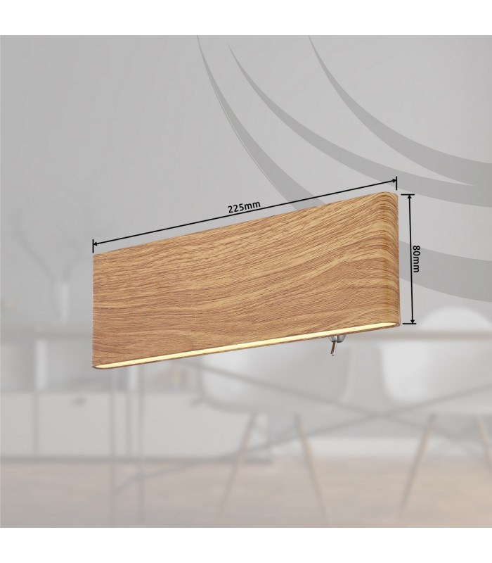 Siegfried 23cm Integrated LED Wall Lamp Wood Look LED 3000K-6