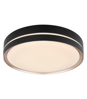 Manni 38.5cm Integrated LED Semi Flush Ceiling Light Black LED Dimmable 2700-6500K Remote Control-1