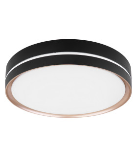 Manni 38.5cm Integrated LED Semi Flush Ceiling Light Black LED Dimmable 2700-6500K Remote Control-2