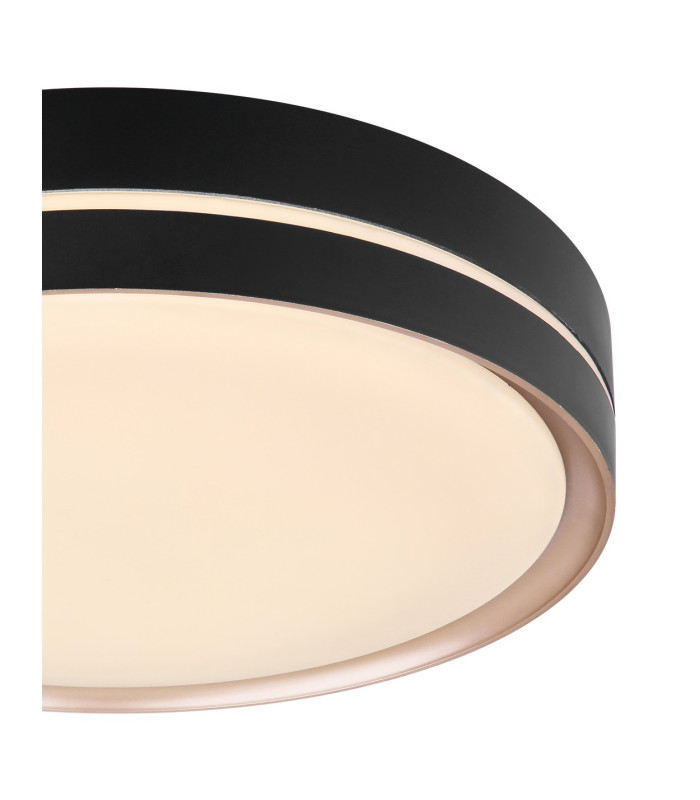 Manni 38.5cm Integrated LED Semi Flush Ceiling Light Black LED Dimmable 2700-6500K Remote Control-4