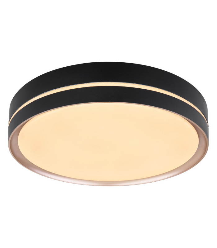 Manni 38.5cm Integrated LED Semi Flush Ceiling Light Black LED Dimmable 2700-6500K Remote Control-6