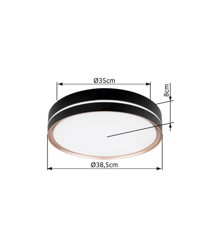 Manni 38.5cm Integrated LED Semi Flush Ceiling Light Black LED Dimmable 2700-6500K Remote Control-11