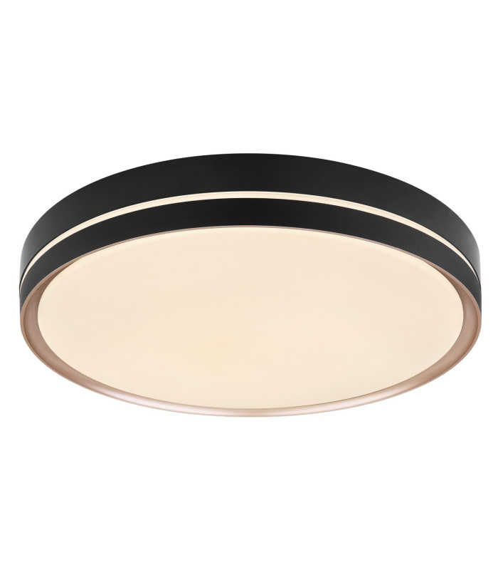 Manni 48.5cm Integrated LED Semi Flush Ceiling Light Black LED Dimmable 2700-6500K Remote Control-1