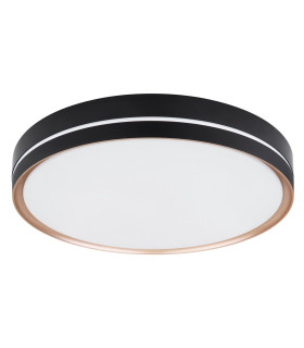 Manni 48.5cm Integrated LED Semi Flush Ceiling Light Black LED Dimmable 2700-6500K Remote Control-2