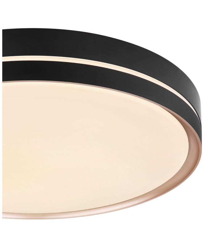 Manni 48.5cm Integrated LED Semi Flush Ceiling Light Black LED Dimmable 2700-6500K Remote Control-4