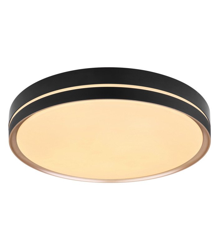Manni 48.5cm Integrated LED Semi Flush Ceiling Light Black LED Dimmable 2700-6500K Remote Control-6