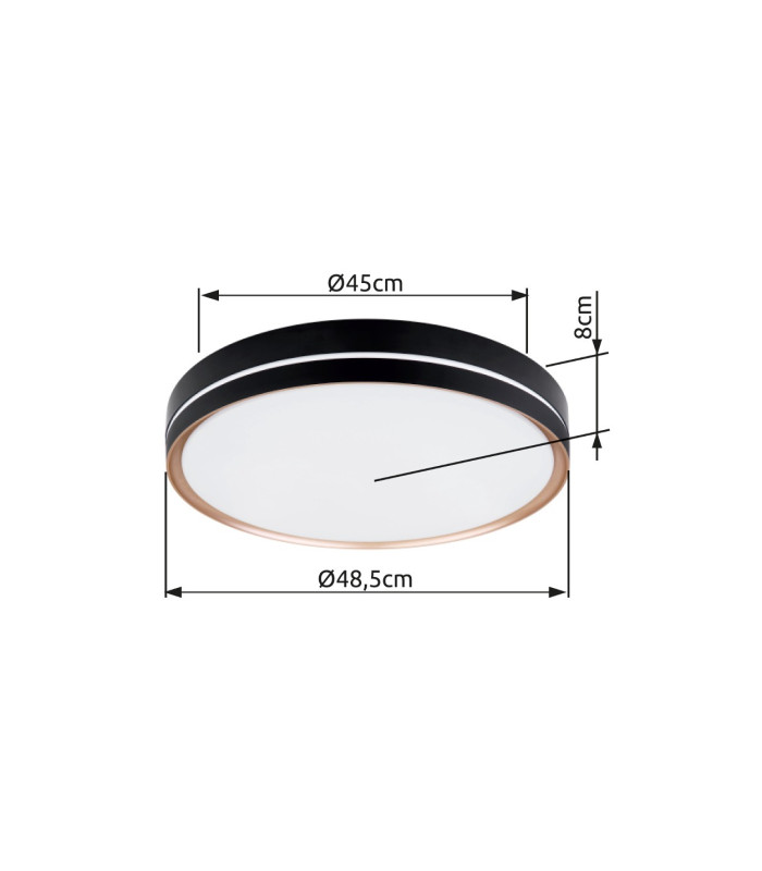 Manni 48.5cm Integrated LED Semi Flush Ceiling Light Black LED Dimmable 2700-6500K Remote Control-11