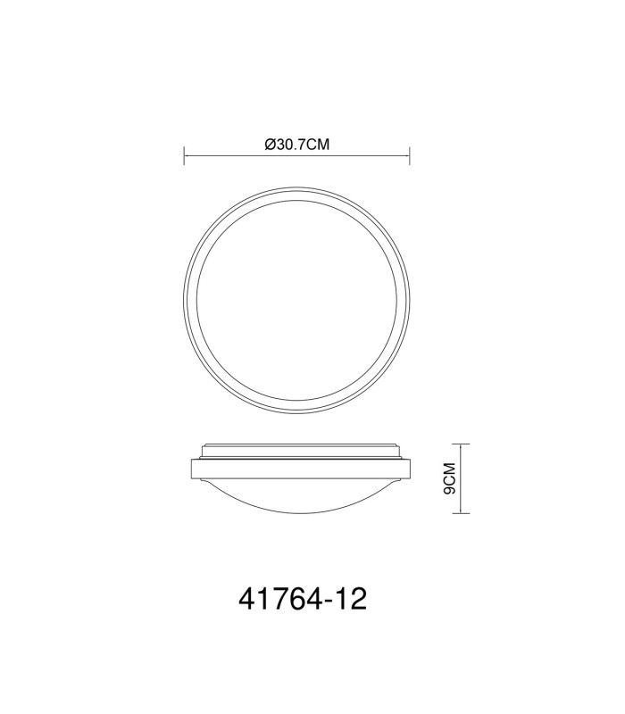 Bruno 31cm Outdoor Decorative Flush Matt Black LED 3000-6000K-11