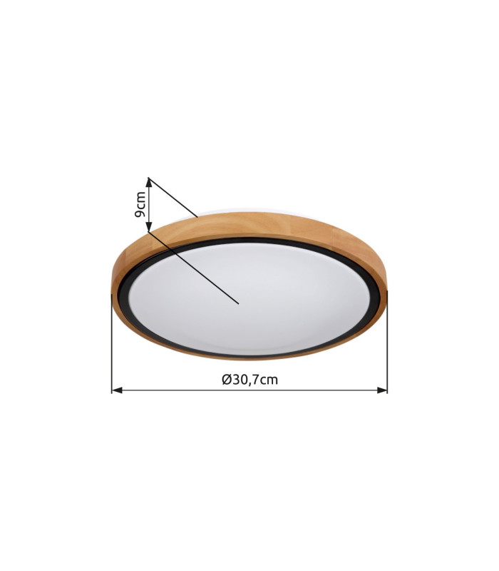 Bruno 31cm Outdoor Decorative Flush Matt Black LED 3000-6000K-12