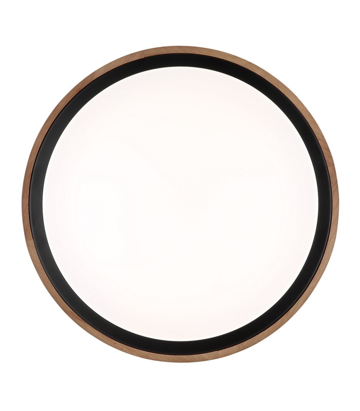 Bruno 36cm Integrated LED Semi Flush Ceiling Light Matt Black LED 3000-6000K-3