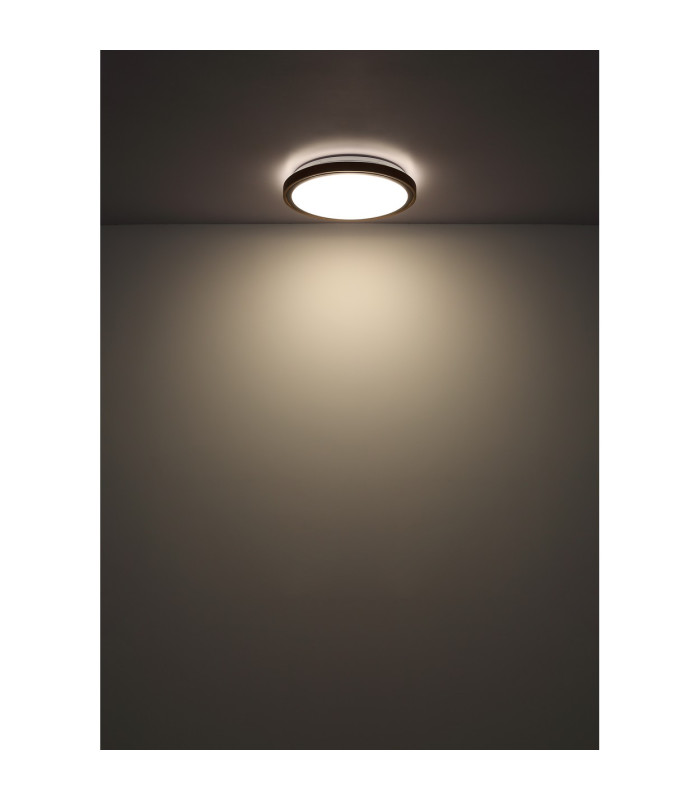 Bruno 36cm Integrated LED Semi Flush Ceiling Light Matt Black LED 3000-6000K-7