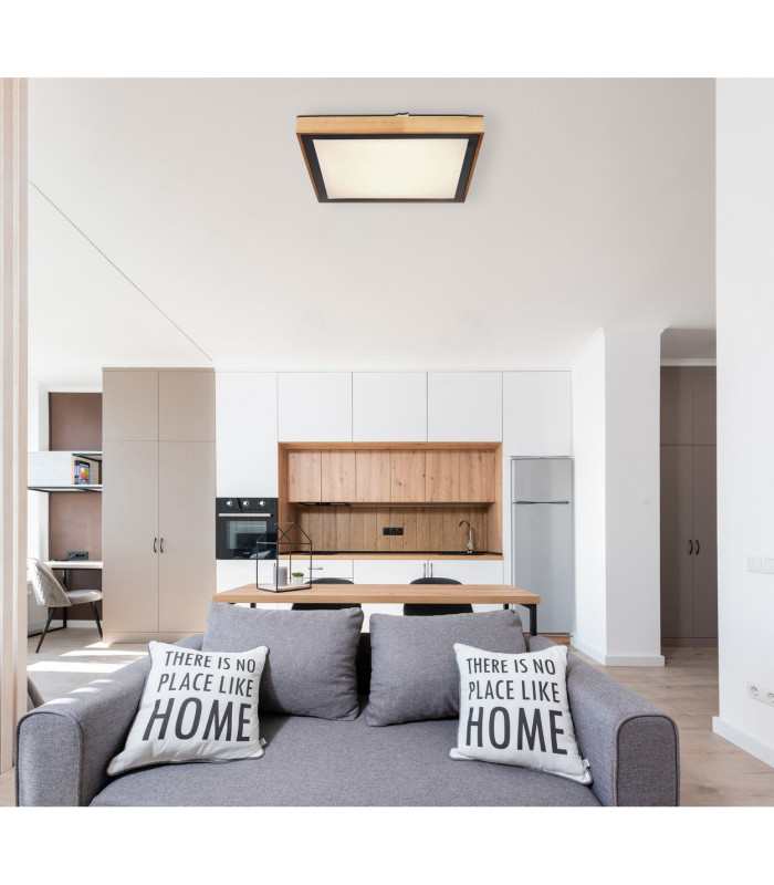Bruno 39cm Integrated LED Semi Flush Ceiling Light Matt Black LED 3000-6000K-12