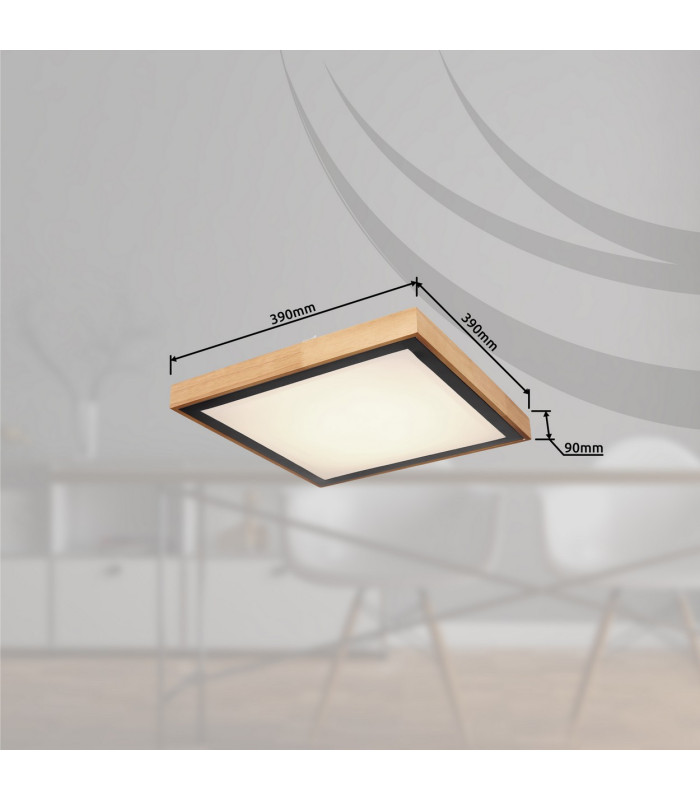 Bruno 39cm Integrated LED Semi Flush Ceiling Light Matt Black LED 3000-6000K-14