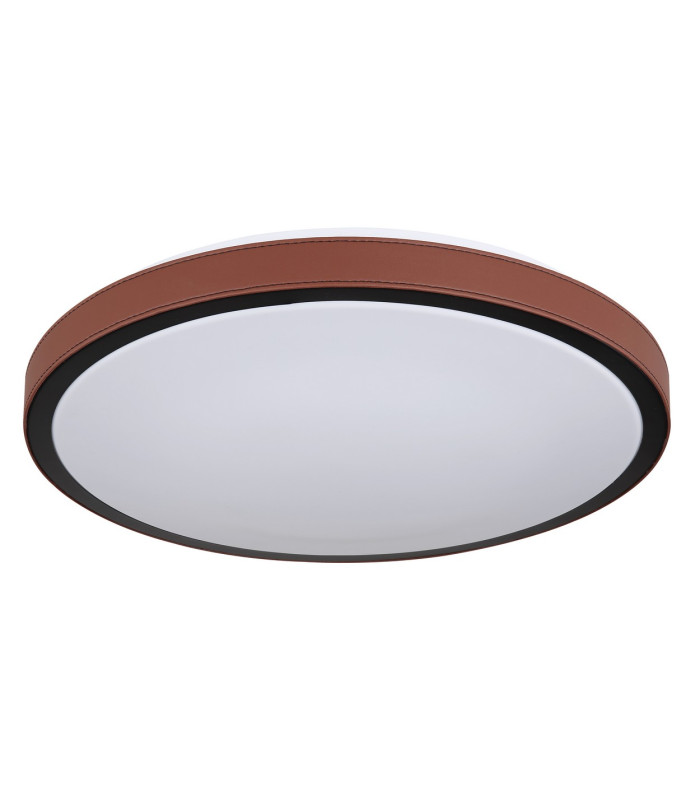 Sammi 42cm Integrated LED Semi Flush Ceiling Light White Brown LED 3000-6000K-2