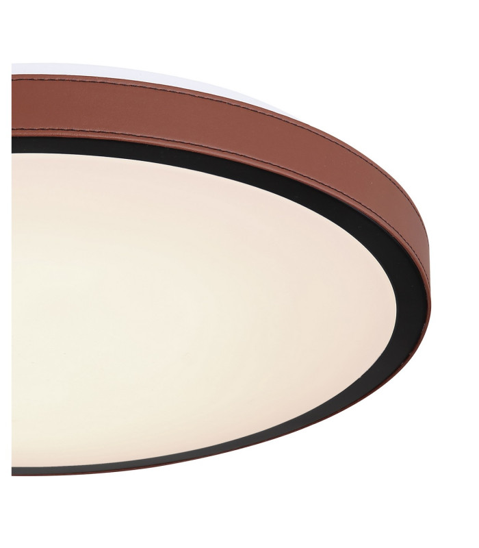 Sammi 42cm Integrated LED Semi Flush Ceiling Light White Brown LED 3000-6000K-4