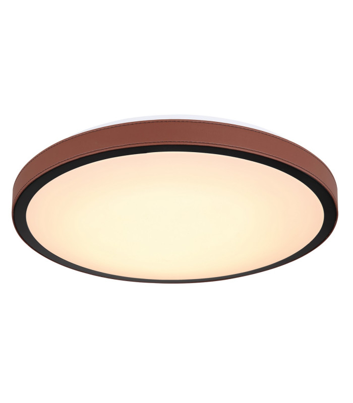Sammi 42cm Integrated LED Semi Flush Ceiling Light White Brown LED 3000-6000K-5