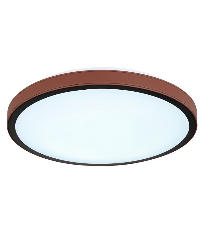 Sammi 42cm Integrated LED Semi Flush Ceiling Light White Brown LED 3000-6000K-6