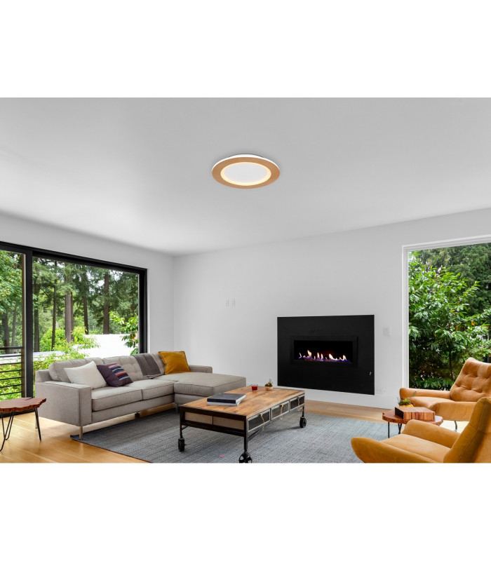 Clay 40cm Integrated LED Semi Flush Ceiling Light White LED 2700-6500K-7