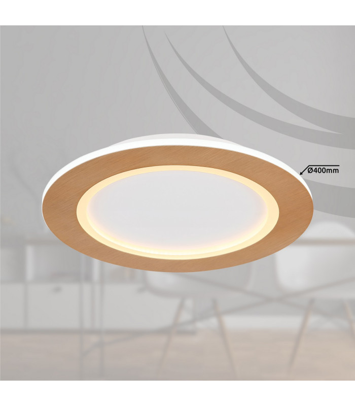Clay 40cm Integrated LED Semi Flush Ceiling Light White LED 2700-6500K-8