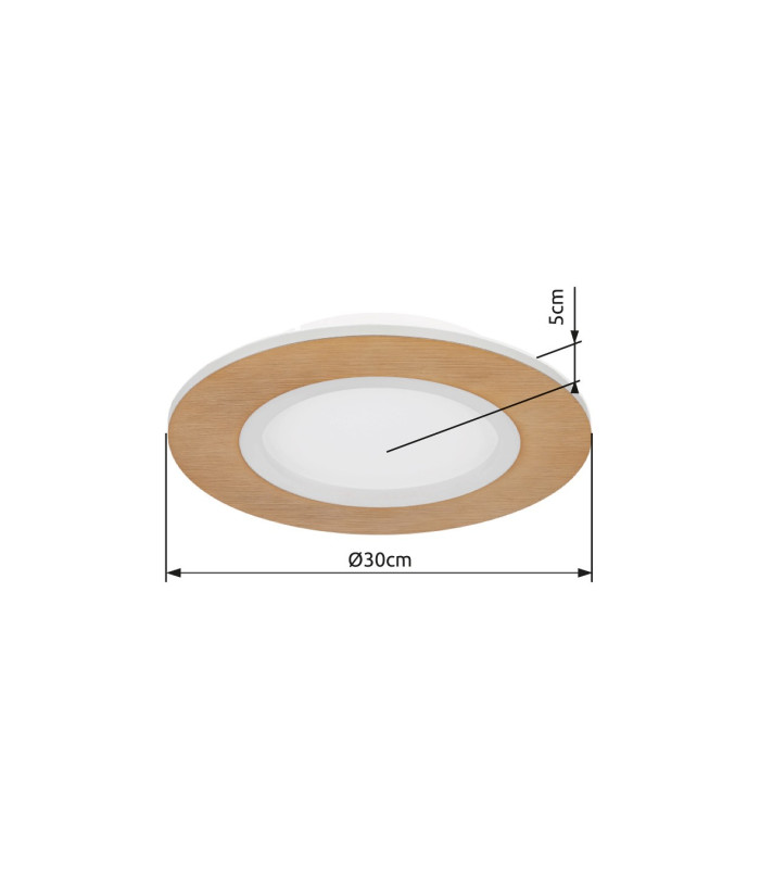 Clay 30cm Integrated LED Semi Flush Ceiling Light White LED 2700-6500K-8