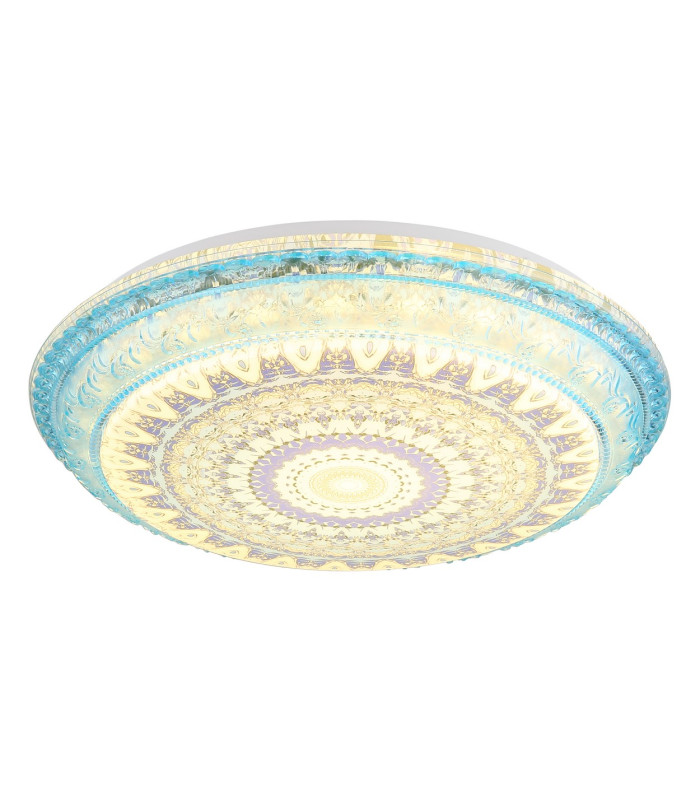 Lazaro Integrated LED Semi Flush Ceiling Light Blue Matt LED 2700-6000K-4