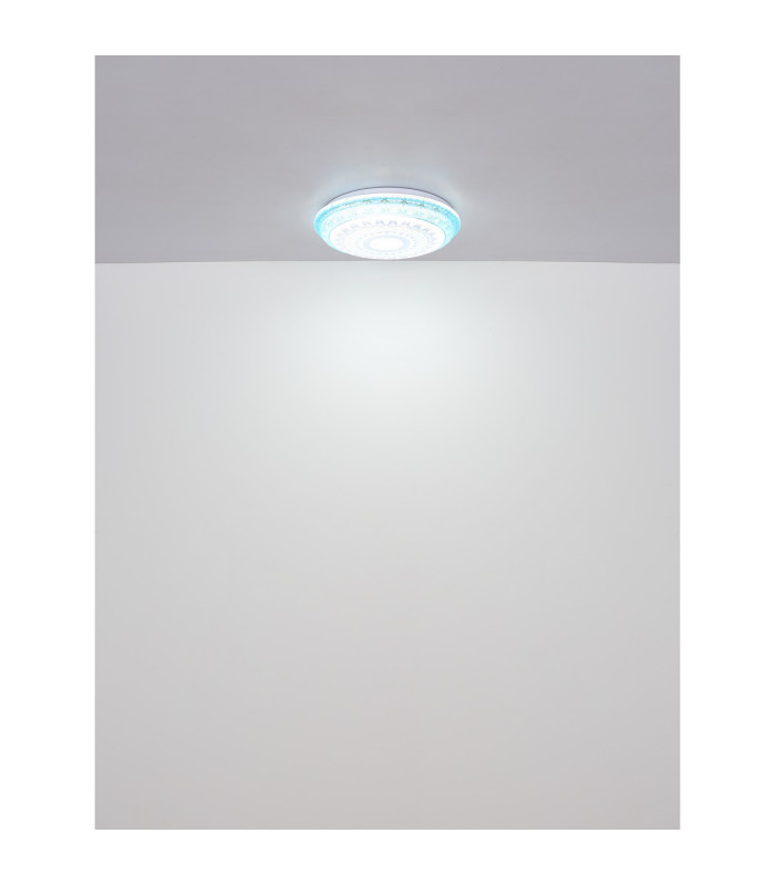 Lazaro Integrated LED Semi Flush Ceiling Light Blue Matt LED 2700-6000K-8
