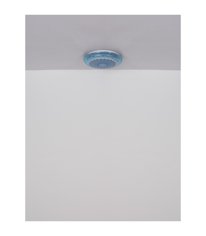 Lazaro Integrated LED Semi Flush Ceiling Light Blue Matt LED 2700-6000K-9