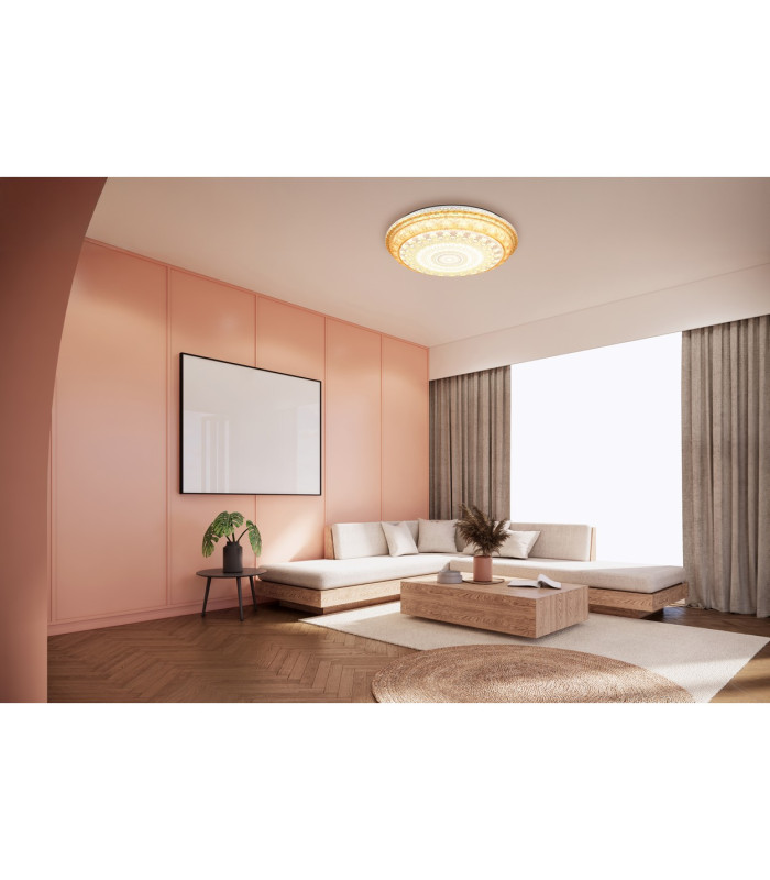 Lazaro Integrated LED Semi Flush Ceiling Light Amber LED 2700-6000K-10