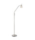 Daytona Task Floor Lamp Nickel Matt Alabaster Optic Glass Shade 1x E14-1