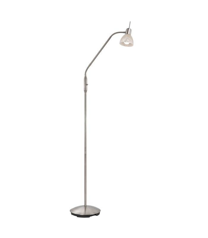 Daytona Task Floor Lamp Nickel Matt Alabaster Optic Glass Shade 1x E14-1