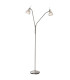 Daytona Multi Arm Floor Lamp Nickel Matt White Alabaster Optic Glass Shade 2x E14 3000K-1