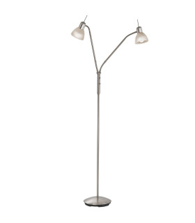 Daytona Multi Arm Floor Lamp Nickel Matt White Alabaster Optic Glass Shade 2x E14 3000K-1