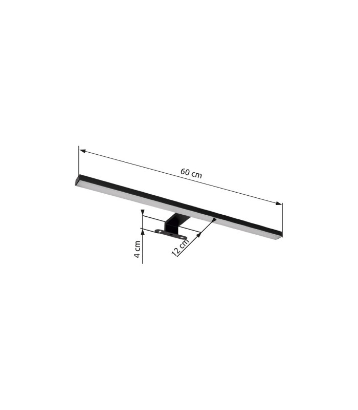 Jaime Bathroom Over Mirror Light Matt Black IP44 LED 4000K-5