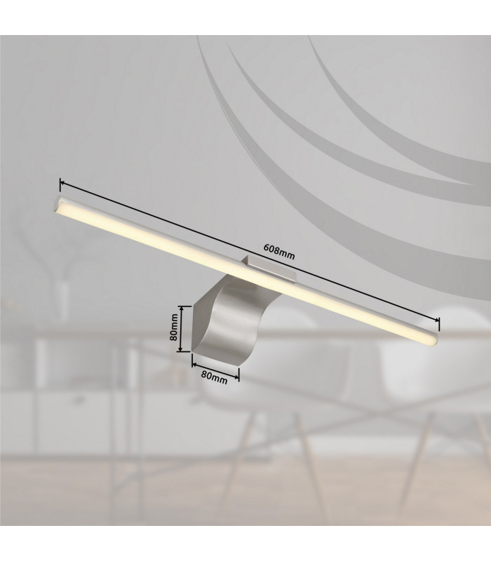 Pepe Bathroom Over Mirror Light Nickel Matt IP44 LED 4000K-5