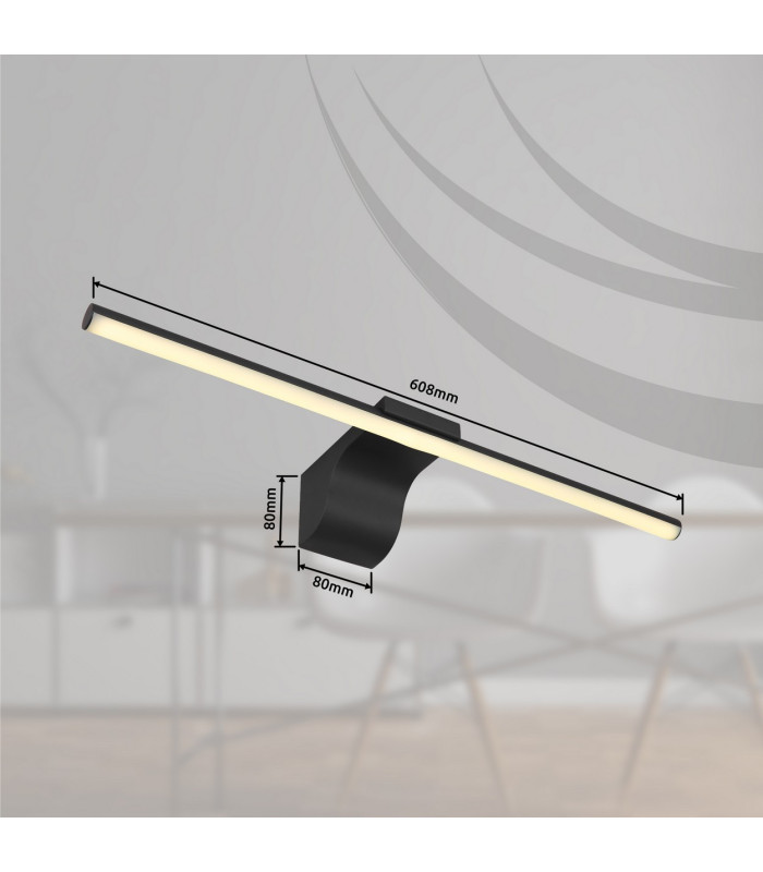 Pepe Bathroom Over Mirror Light Matt Black IP44 LED 4000K-8