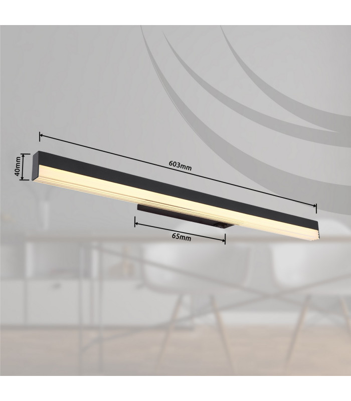 Sallo 60cm Integrated LED Wall Lamp Matt Black LED 3000-K-11